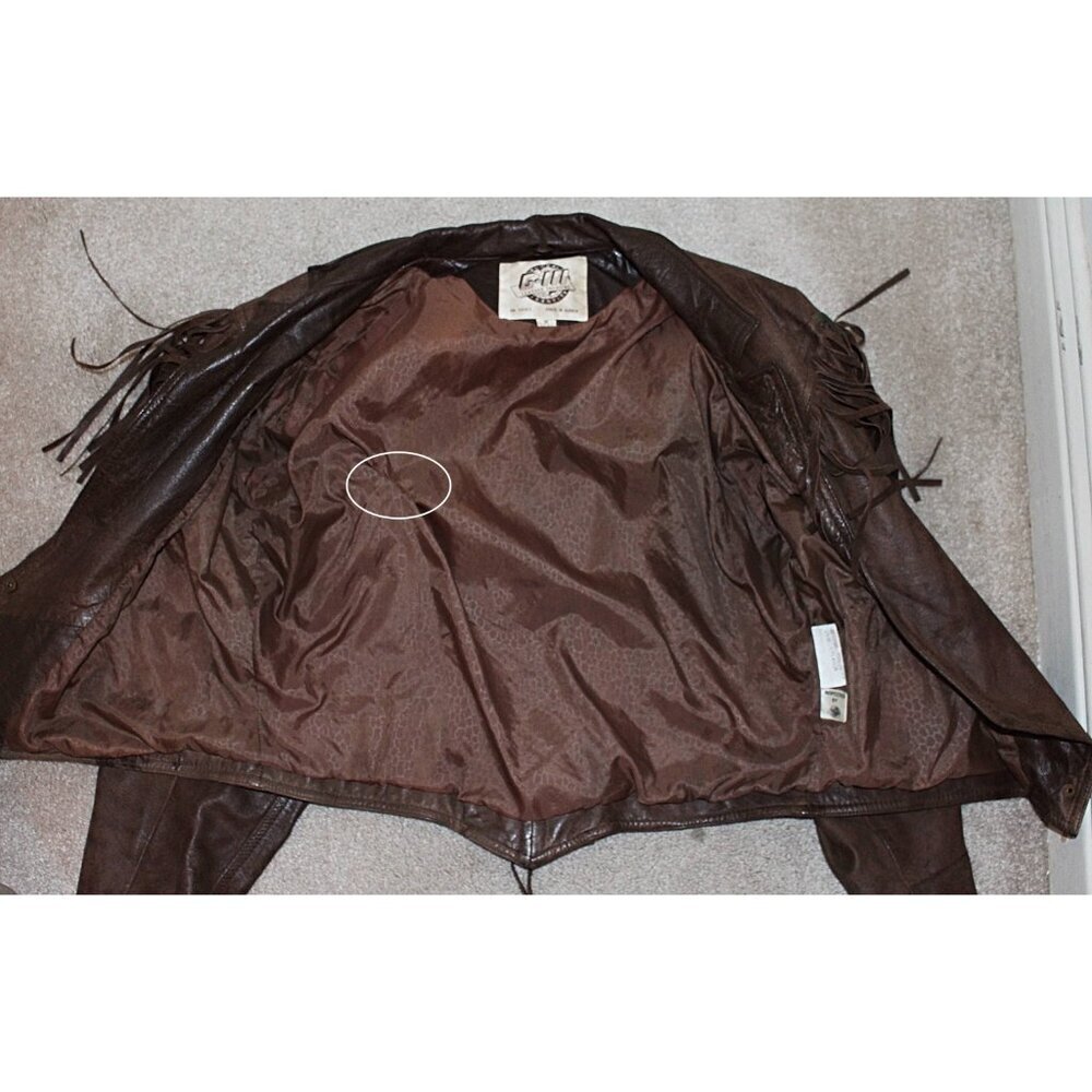 Vintage 1980s Over-the-Top Fringe Leather Bomber Jacket from Aubergine Med - Picture 14 of 15